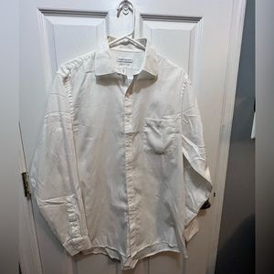 Men’s White dress top large white textured
